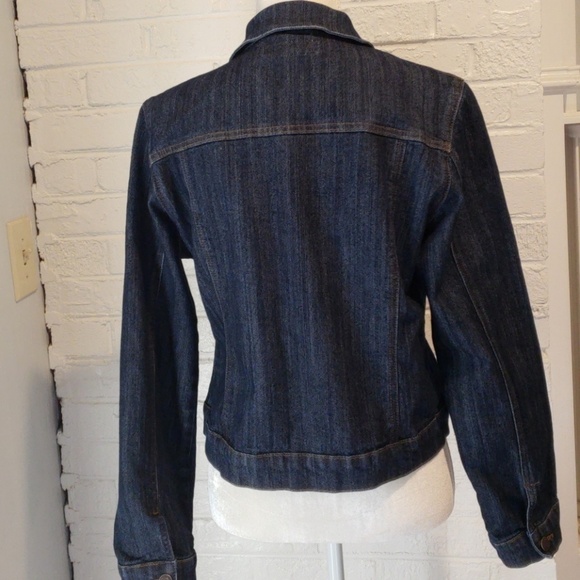 CLASH Jeans Embroidered Jean Jacket Dark Wash - Picture 3 of 6